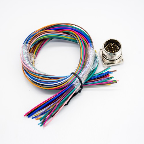 M23 Cable 19Pin Male Waterproof Socket High Flexibility Wiring Harness For Industrial Robot Shield With 75CM 20AWG Wire