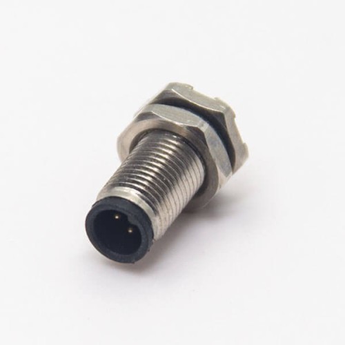 M5 Circular Connector Male Socket 3 pin Waterproof Shield Front Blukhead Solder Cup