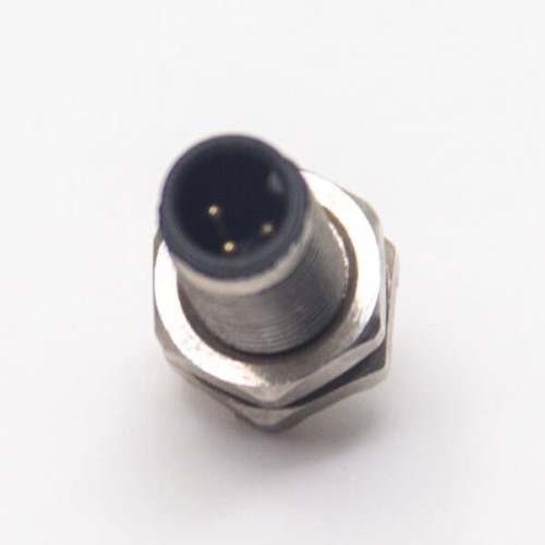 M5 Circular Connector Male Socket 3 pin Waterproof Shield Front Blukhead Solder Cup