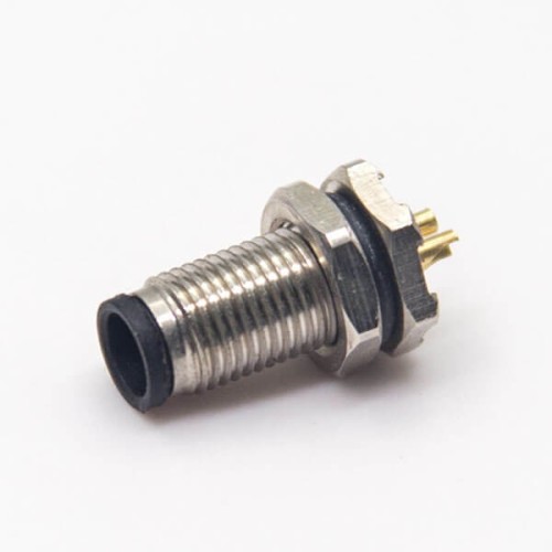 M5 Circular Connector Male Socket 3 pin Waterproof Shield Front Blukhead Solder Cup