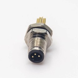 M5 Panel Mount Connector Male Waterproof 3pin Blukhead Solder Cup