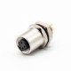 M5 Threaded Connector Straight 3 Pin Female Waterproof Back Mount A Coding Solder