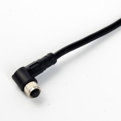 Right Angle M5 Connector Waterproof IP67 Circular M5 4Pin Female Plug Waterproof Non-Shield With 75CM 26AWG Wire