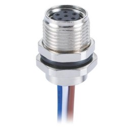 10 pcs M8 6Pin Solder Cable Connector Circular Straight Waterproof A Coding Front Mount Socket With 50CM 26AWG Cable