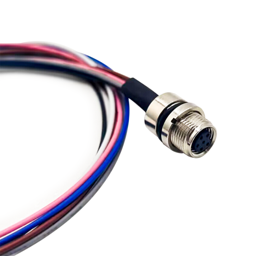 10 pcs M8 6Pin Solder Cable Connector Circular Straight Waterproof A Coding Front Mount Socket With 50CM 26AWG Cable