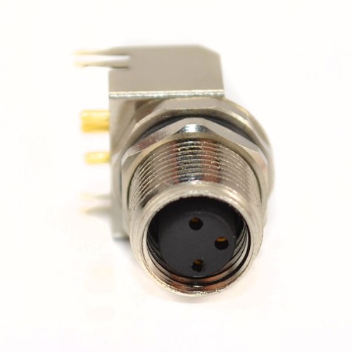 10pcs M8 3Pin PCB Right Angle Connector Circular Female Panel Mount Waterproof Socket