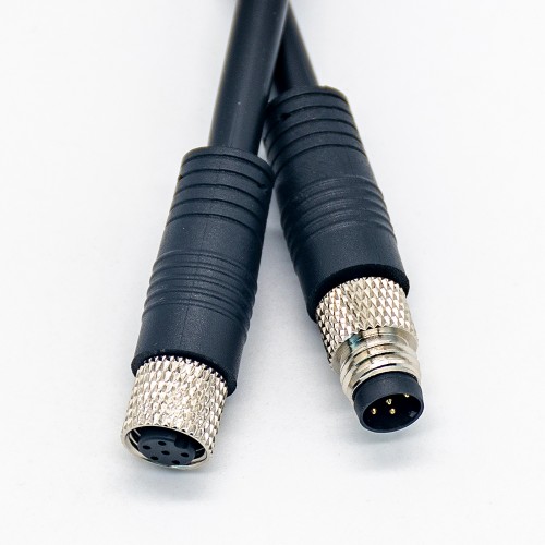 6 Pin Circular Connector M8 A Code Cable Crodset 26AWG 50CM Male to Female Straight