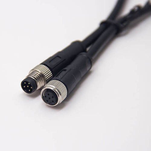 6 Pin Circular Connector M8 A Code Cable Crodset 26AWG 50CM Male to Female Straight