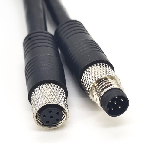 6 Pin Circular Connector M8 A Code Cable Crodset 26AWG 50CM Male to Female Straight