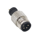 Connector M8 4pin Straight lnjection Molding Male Solder Cup Unshielded