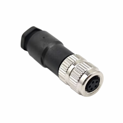 Field Wireable M8 B Coding 5Pin Female Plug Waterproof IP67 Assemble Aviation Straight Connector