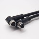 M8 6 Pin Cable Right Angle Male to Female Plug Standard Double Ended Cable A Code 26AWG 5 Meters