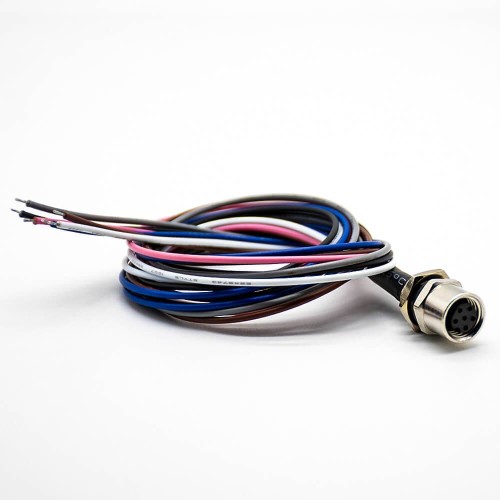 M8 6Pin Solder Cable Straight Female Socket Back Mount Wiring 0.2M Waterproof Aviation Connector