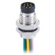 M8 8 Pin Male Cable Connector Circular Waterproof Straight A Coding Panel Mount Solder Socket With 1M 26AWG Wire