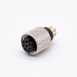 m8 8pin Connector Female Straight Solder Cup Overmolded Unshielded A code