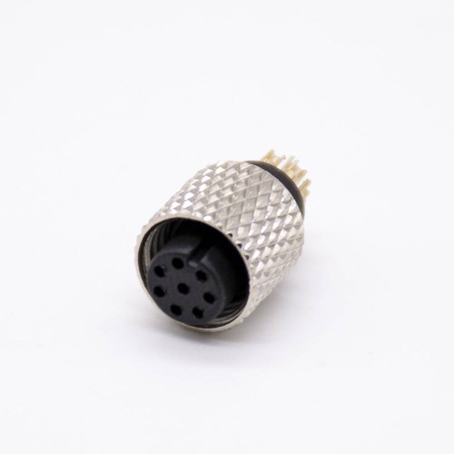 m8 8pin Connector Female Straight Solder Cup Overmolded Unshielded A code