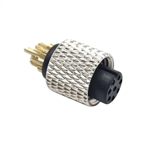 m8 8pin Connector Female Straight Solder Cup Overmolded Unshielded A code