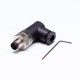 M8 Cable Assembly Plug Waterproof IP67 90 Degree Male Plug 3Pins Wireable Unshiled Connector