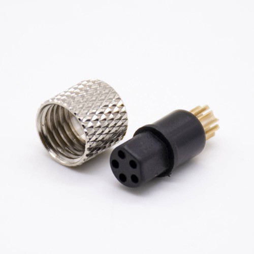 m8 circular Connector 5pin molding Female Straight Solder Cup Unshielded A code