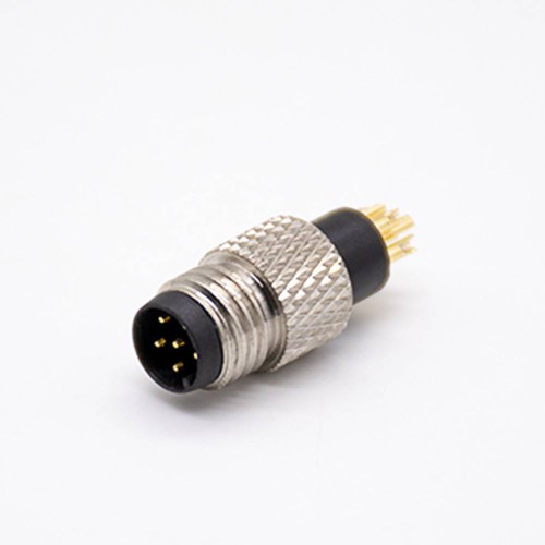 M8 Connector 6 pin Male Straight Male Overmolded Solder Cup Unshielded A code