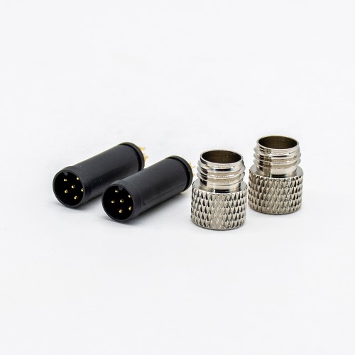 M8 Connector 6 pin Male Straight Male Overmolded Solder Cup Unshielded A code