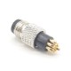 m8 Connector Male 8 pin Male Straight Overmolded Solder Cup Unshielded A code