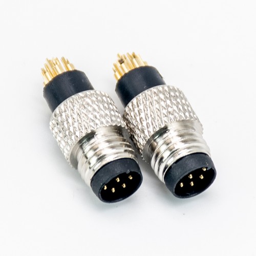 m8 Connector Male 8 pin Male Straight Overmolded Solder Cup Unshielded A code