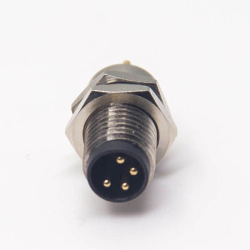 M8 Connector PCB Mount Male Socket 4 Pin Straight Waterproof