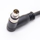 M8 Male 4pin Right angle Metallic Shield Overmolded Cable Single Ended Cable 1M