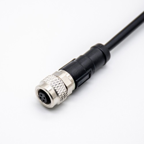 M9 Female 4pin Straight Overmolded Cable Single Ended Cable 1M