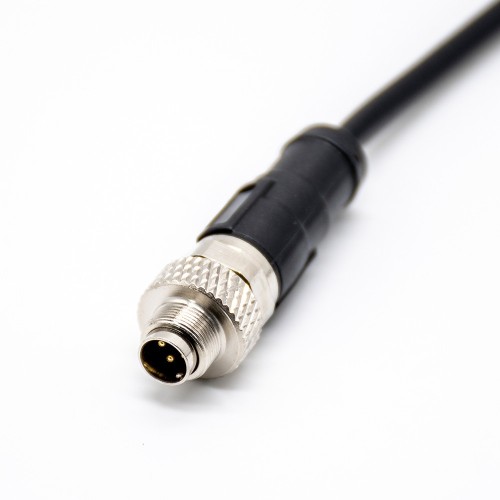 M9 Male 4pin Straight Overmolded Cable Single Ended Cable 1M