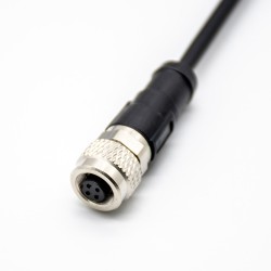 M9 Male 4pin Straight Overmolded Cable Single Ended Cable 1M