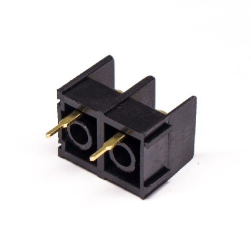 2 Position Barrier Terminal Block PCB Mount Straight Black