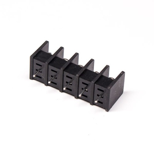 5 pin Terminal Block Connector Straight Through Hole Black Barrier Terminal