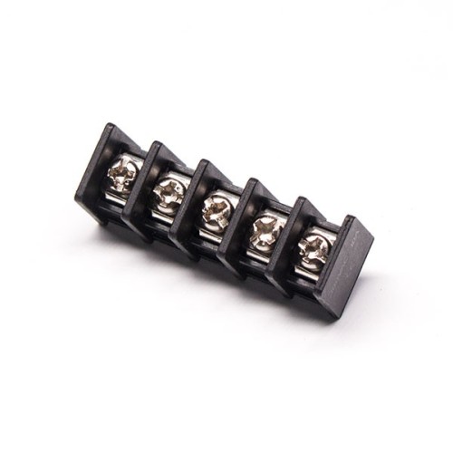 5 pin Terminal Block Connector Straight Through Hole Black Barrier Terminal