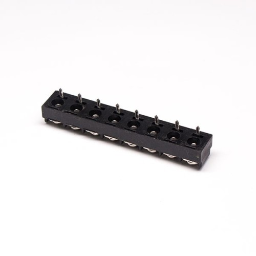 8 pin Terminal Block Straight Through Hole PCB Mount Black