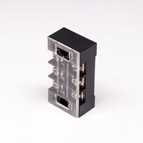 Barrier Strip Terminal Blocks black Straight with Cover Cable Connector