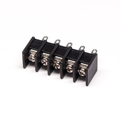 Barrier Strips Terminal Block 5pin Straight Through Hole Black PCB Mount