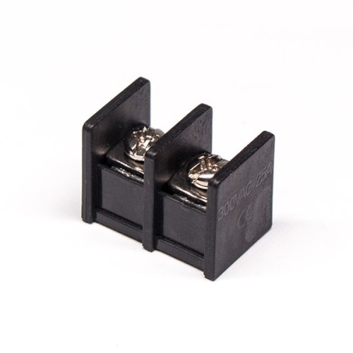 Barrier Terminal Block 2 Position PCB Mount Straight Black