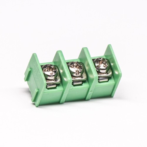 Barrier Terminal Blocks 3pin Green Straight PCB Mount Connector