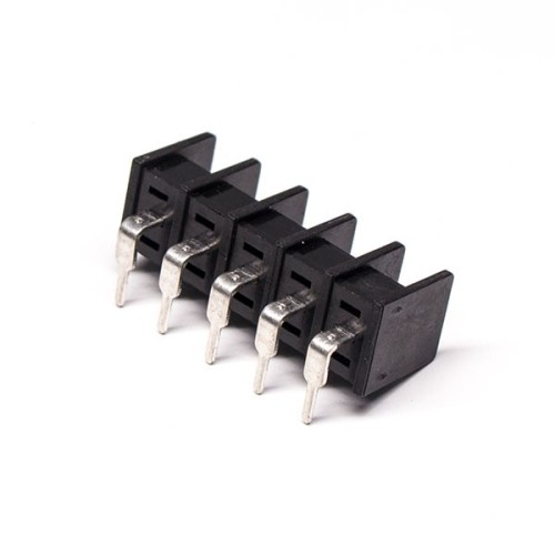 Right Angle Terminal Block Connectors 5pin PCB Mount Black Barrier