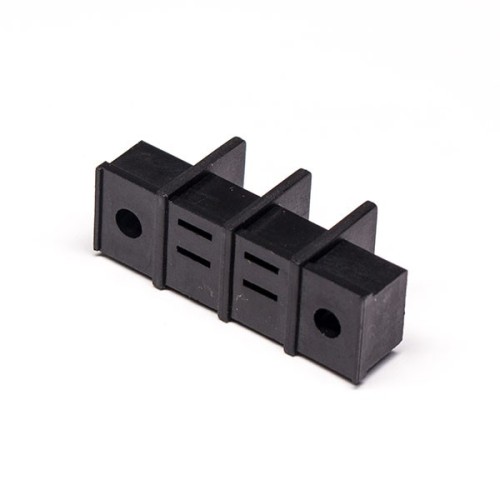 Straight Terminal Connector Black 2 holes Flange Connector for Panel Mount