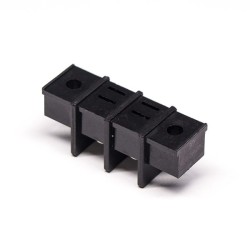 Straight Terminal Connector Black 2 holes Flange Connector for Panel Mount