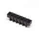 Terminal Barrier strip Current 5pin Straight Through Hole 2 holes Flange Black Connector