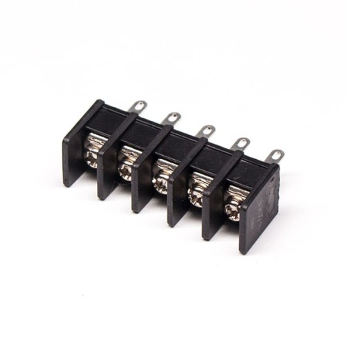 Terminal Block Connector Black Barrier Terminal 5pin Straight Through Hole PCB Mount