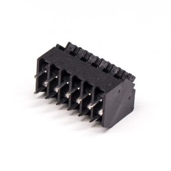 PCB Spring Loaded Terminal Block Black PCB Mount Straight Crimp Cable Connector