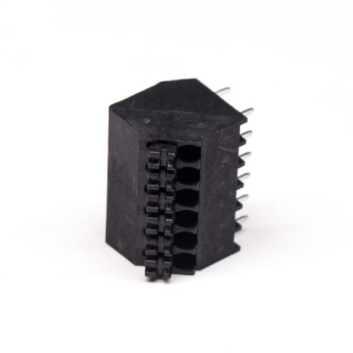 PCB Spring Loaded Terminal Block Black PCB Mount Straight Crimp Cable Connector