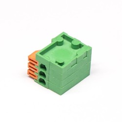 Spring Cage Connection Terminal Block 6pin Through Hole PCB Mount Green