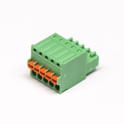 Spring Cage Pluggable Terminal Block Straight Green Crimp,Cable Connector