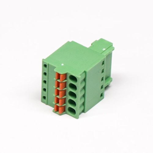 Spring Cage Pluggable Terminal Block Straight Green Crimp,Cable Connector